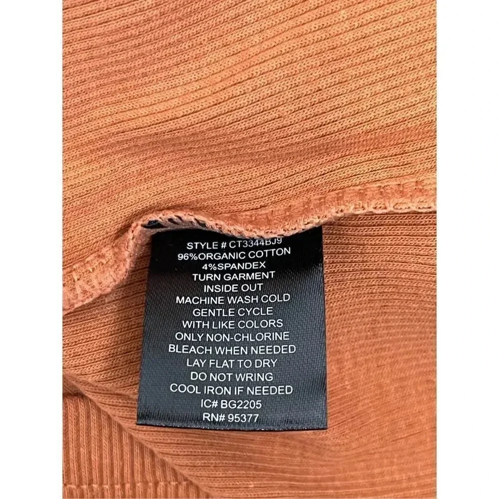Sanctuary One Shoulder Cami Tank Sleeveless Top Large Orange Ribbed Organic NWT - Picture 7 of 7